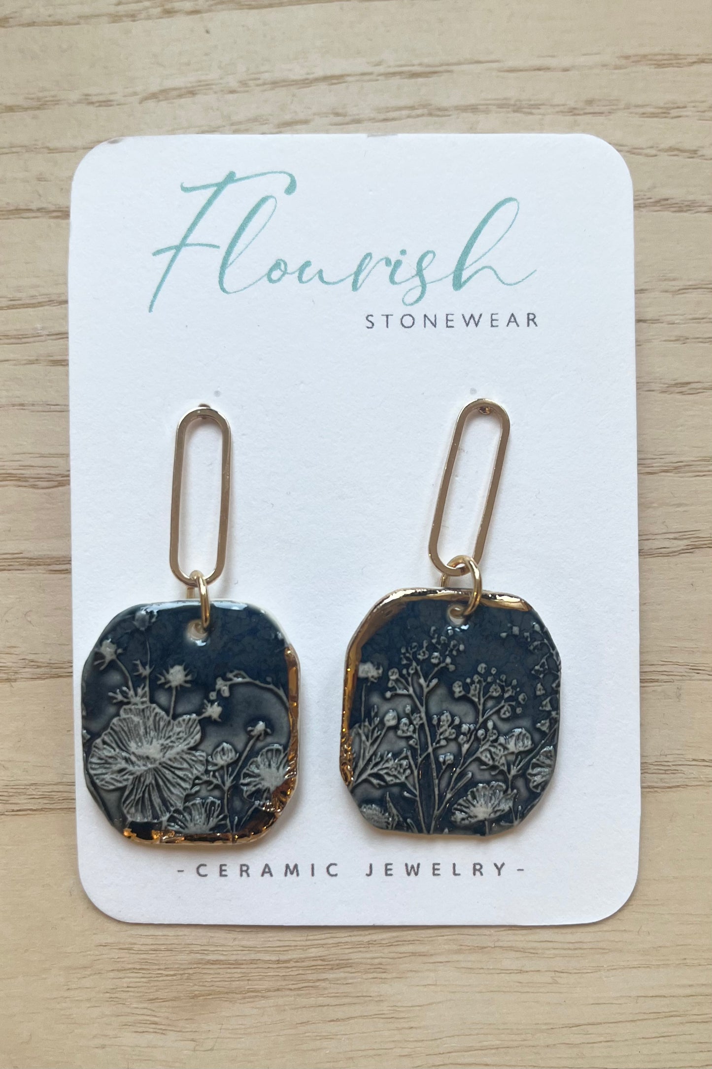 Square Imprint Dangle Earrings