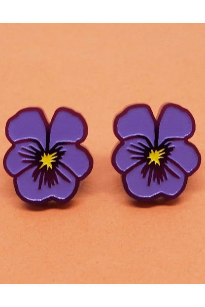Lili1131 Violet Flower Stud Earrings
