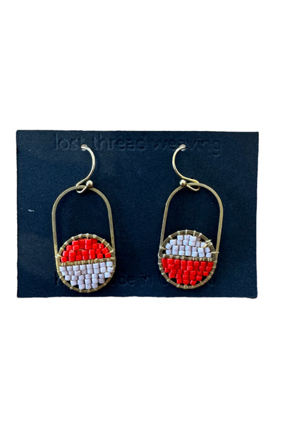 Colour Block Split Circle Capsule Earrings