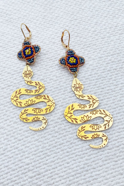 Blossom Serpent Dangle Earrings