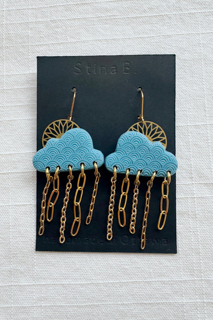 Sunny Raincloud Chain Dangle Earrings