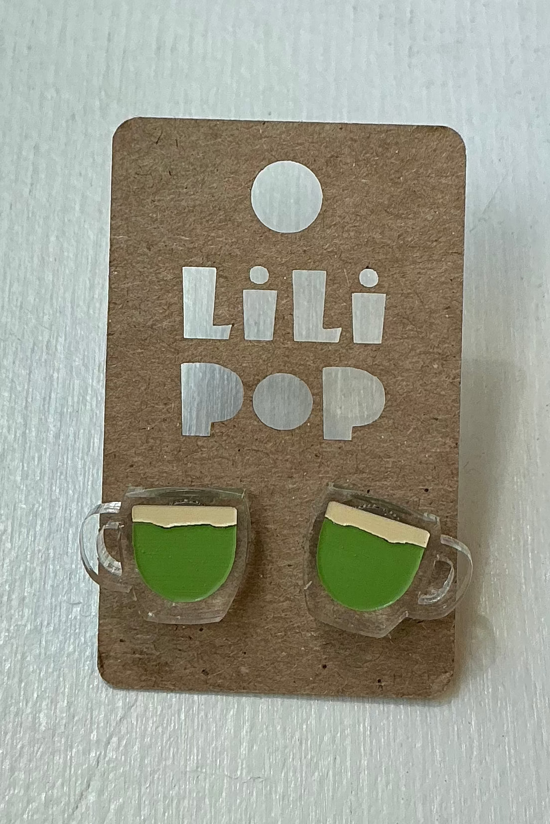 Lili1129 Matcha Tea Stud Earrings