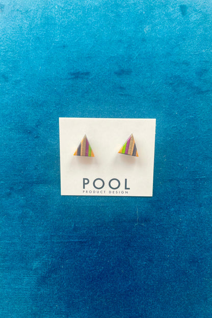 Triangle Repurposed Skateboard Stud Earrings