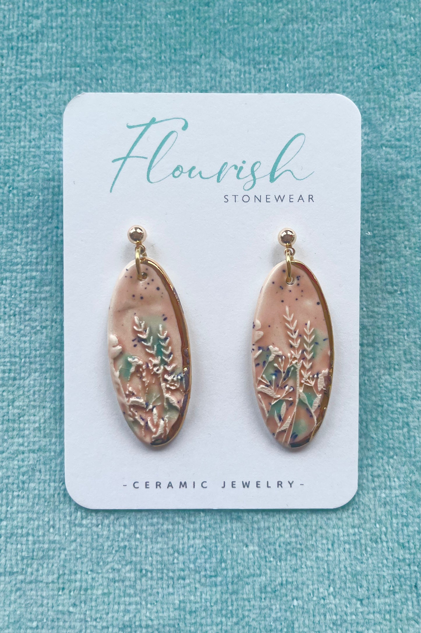 Long Ceramic Dangle Earrings
