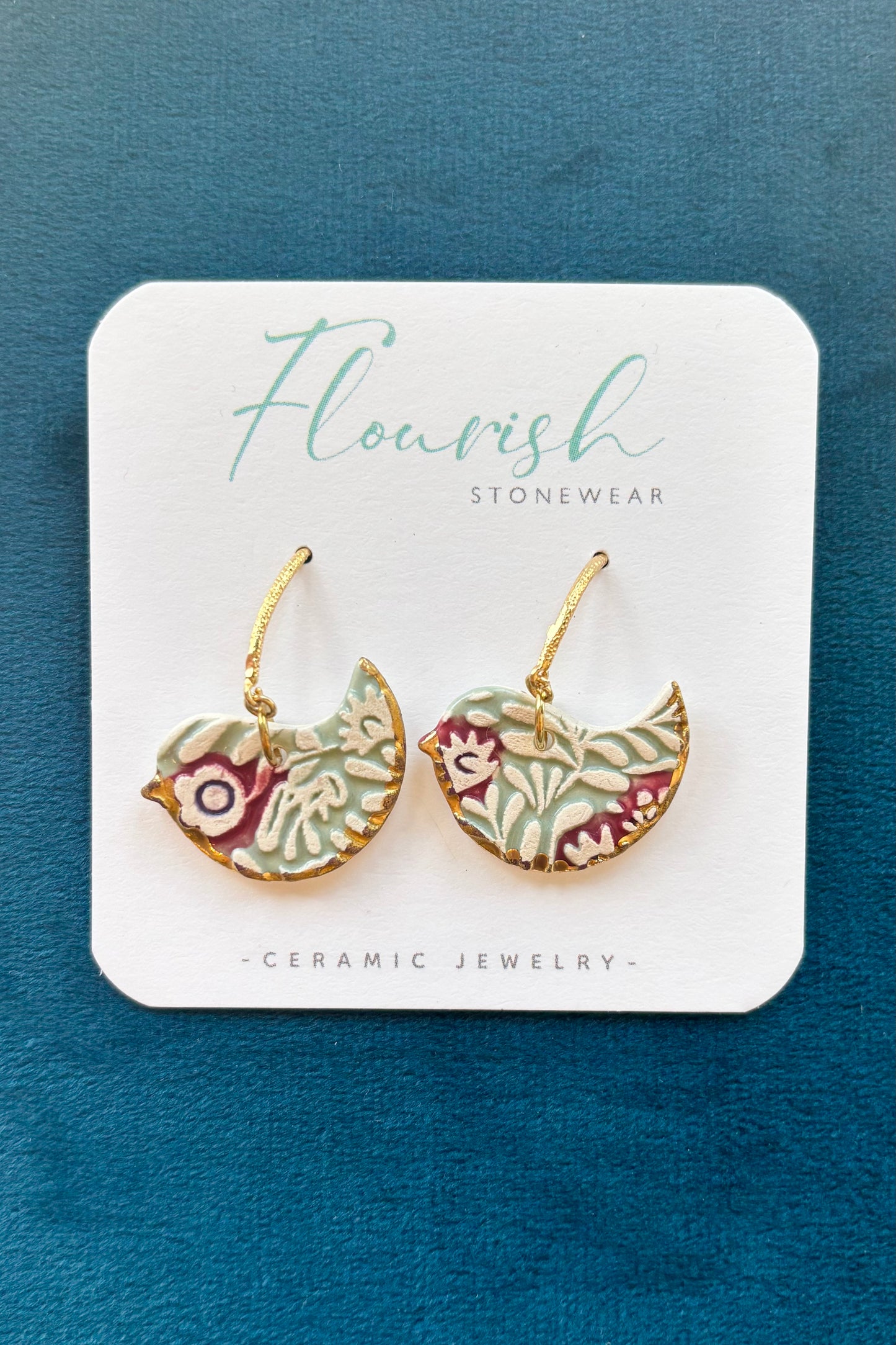 Whimsical Bird Dangle Earrings