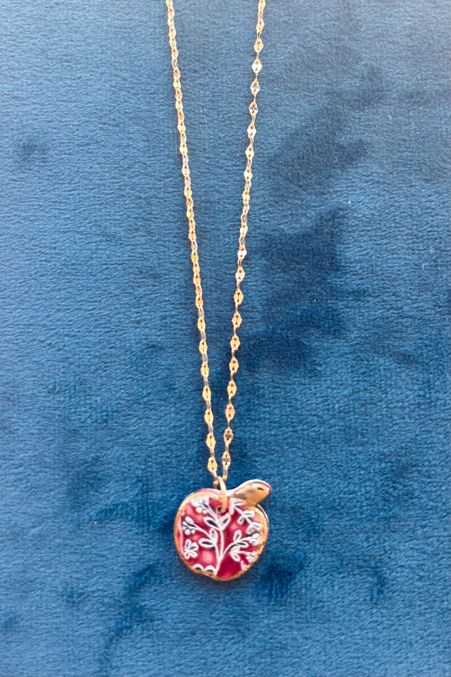 Ceramic Apple Imprint Necklace