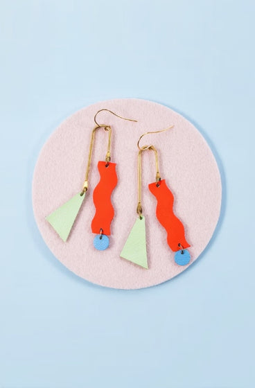 Asymmetrical Squiggle Mobile Earrings
