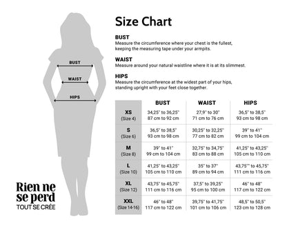 Rien ne se Perd Size Chart