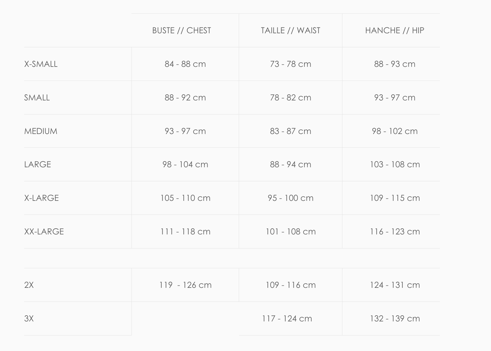 Moovment Size Chart

