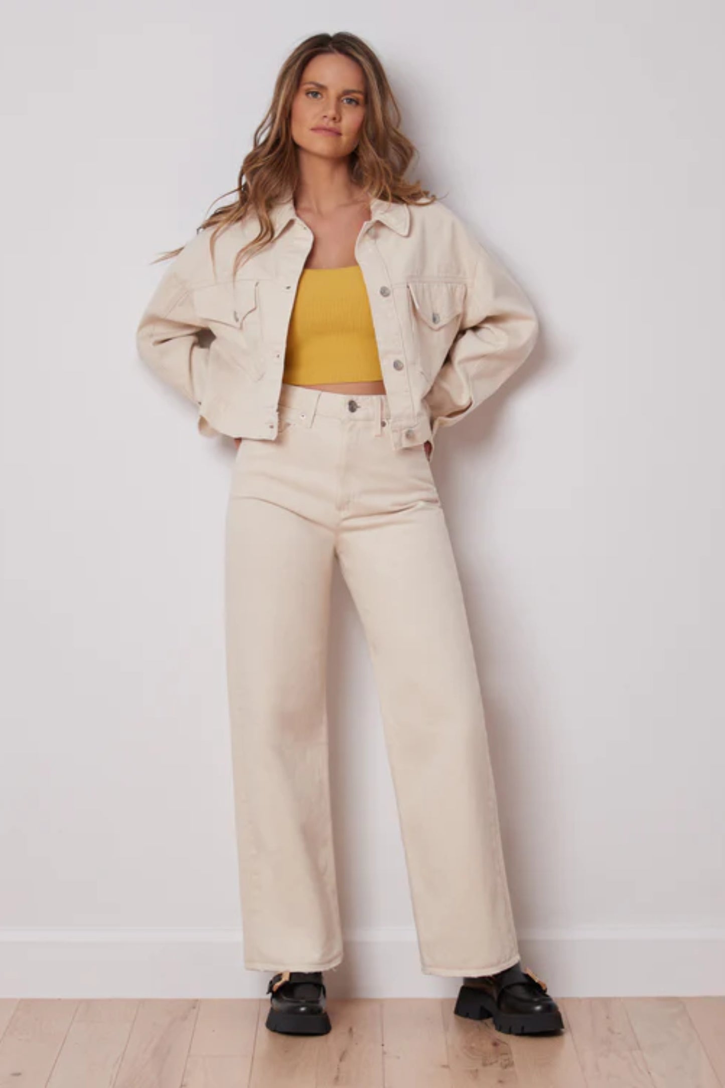 Off-White - LILY High Rise Wide Leg Jeans