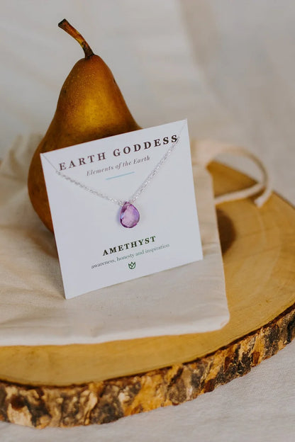 Rhea Single Stone Necklace Sterling Silver