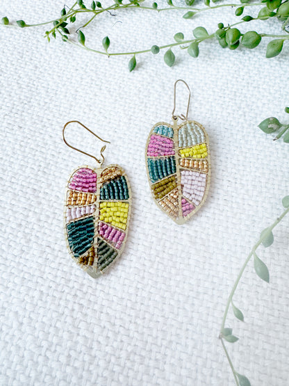 Beaded Tropical Leaves