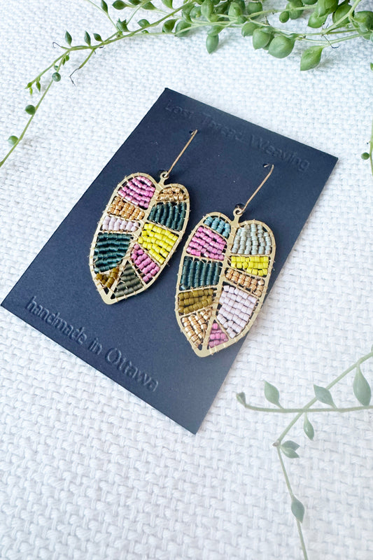Beaded Tropical Leaves
