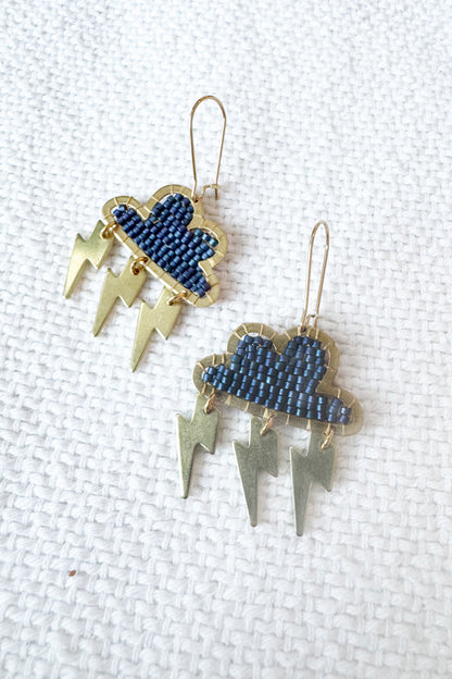 Large Stormy Cloud Earrings