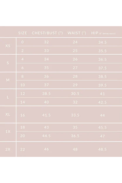 Dotty Size Chart