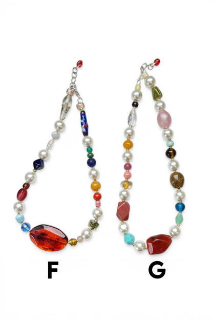 Vintage Glass & Resin, Large Pearl Necklaces