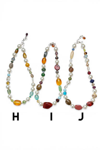 Vintage Glass & Resin, Large Pearl Necklaces