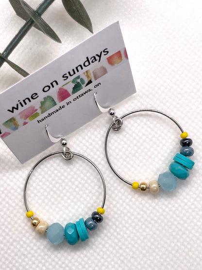 River Beaded Hoop Earrings