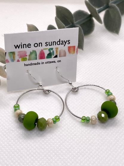 River Beaded Hoop Earrings