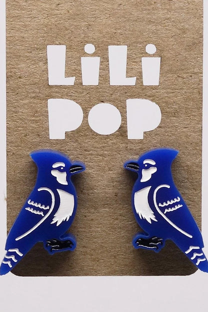 Lili1111 Blue Jay and Cardinal Earrings