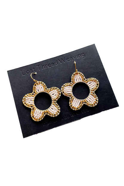 Mod Colour Pop Beaded Flower Earrings