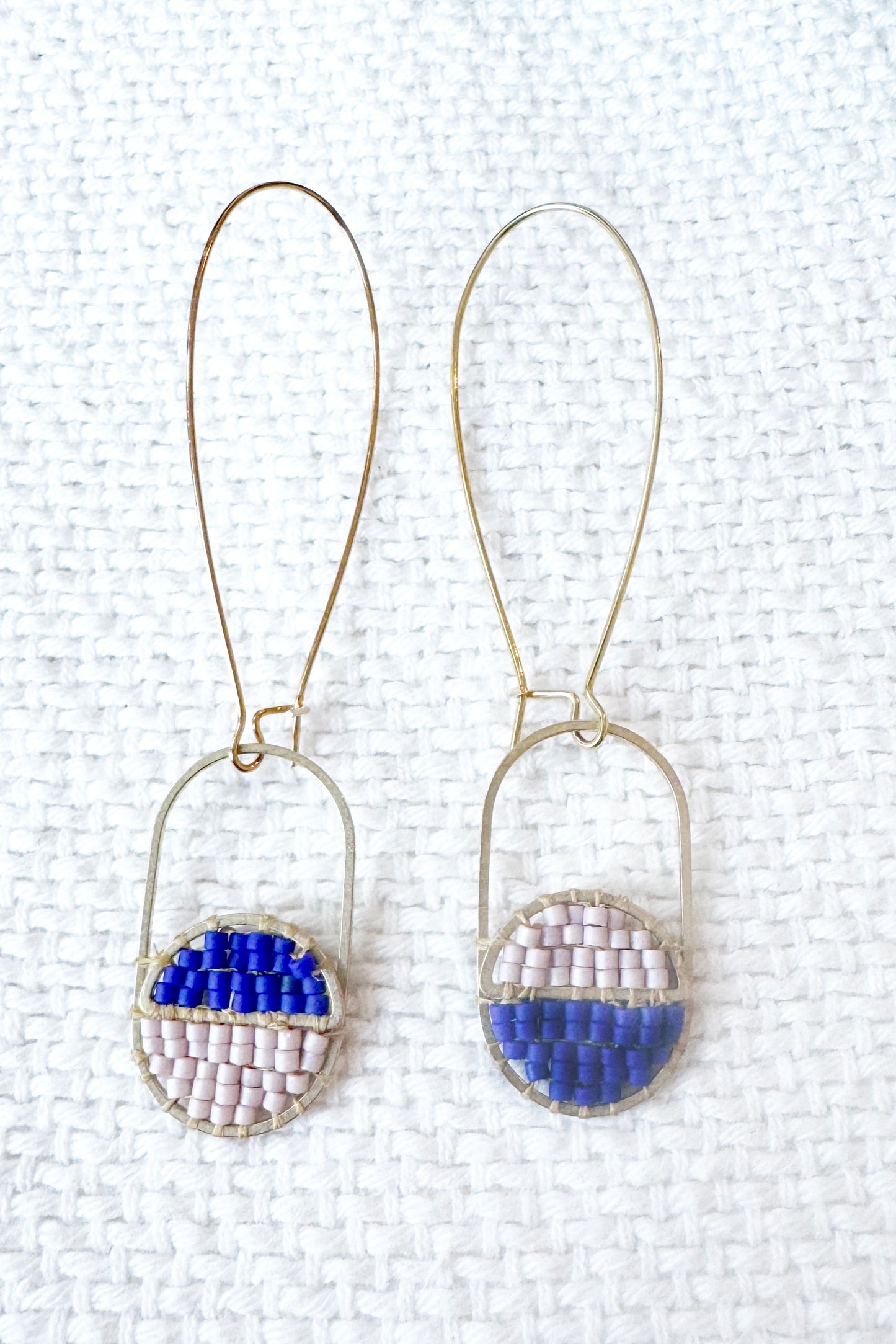 Colour Block Split Circle Capsule Earrings