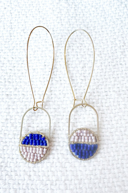 Colour Block Split Circle Capsule Earrings