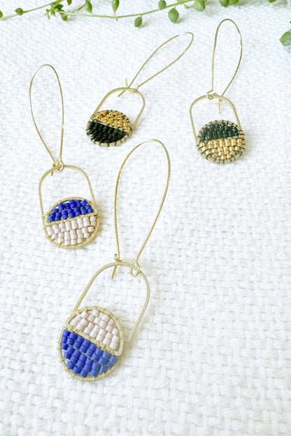 Colour Block Split Circle Capsule Earrings
