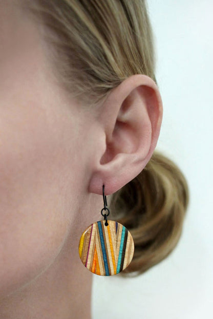 Zig Zag Repurposed Skateboard Earrings