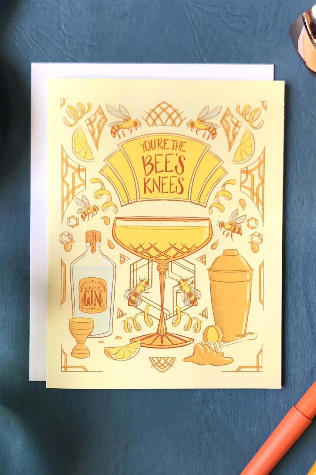 You're the Bee's Knees Cocktail Card