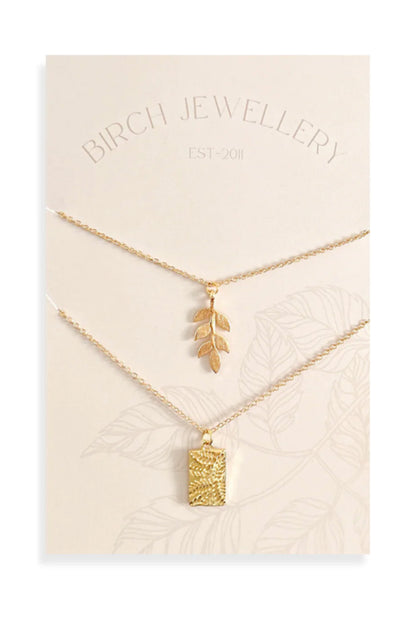 Botanical Leaf Layering Set by Birch Jewellery, Gold, made in Ottawa