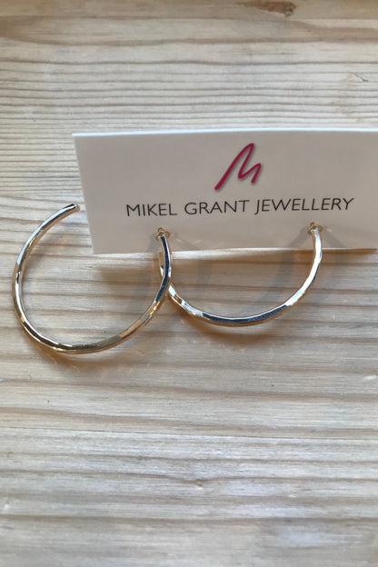 Open Hoop Studs - 14k gold-fill hammered small by Mikel Grant, made in Sechelt BCOpen Hoop Studs - 14k gold-fill hammered small by Mikel Grant, made in Sechelt BC
