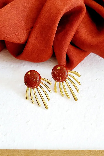 Ceramic Fireworks Jacket Stud Earrings