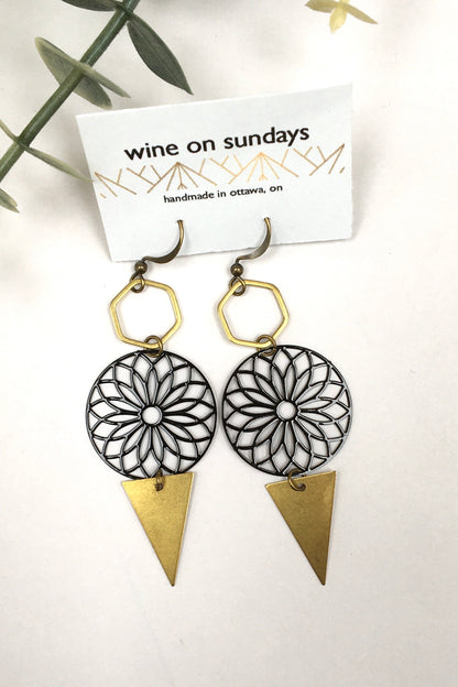 Black Filagree Arrow Earrings