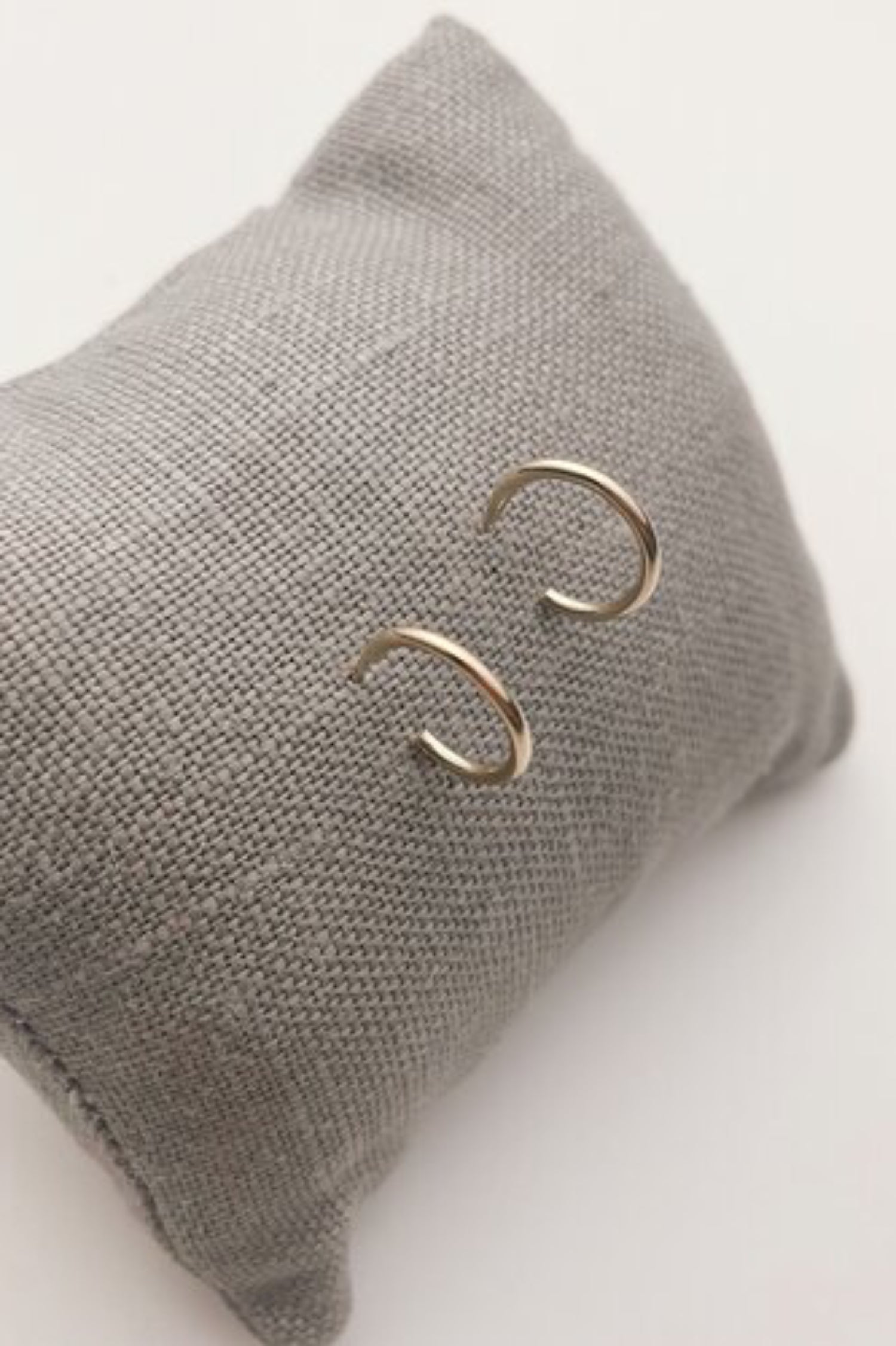 Sunset Hoops by Katye Landry, mini hoops, Gold Fill, made in Ottawa