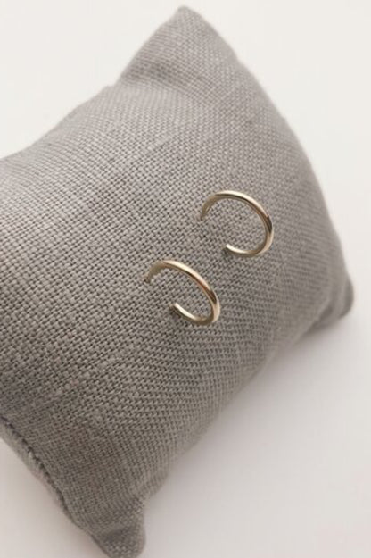 Sunset Hoops by Katye Landry, mini hoops, Gold Fill, made in Ottawa