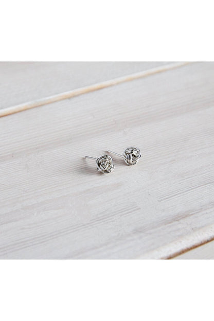 Knot Studs by Katye Landry, Sterling Silver, hand woven, made in Ottawa